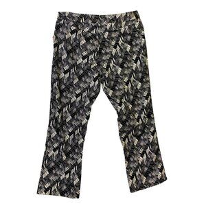 Kenneth Cole New York Black & White Geometric Pattern Pants Size 10 Classic Work
